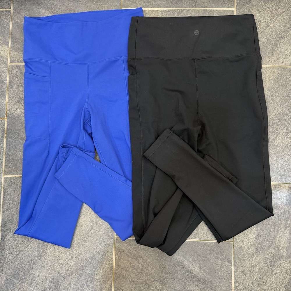 Danskin Active Leggings Lot Of Two Blue Black M Workout Pants‎ Yoga